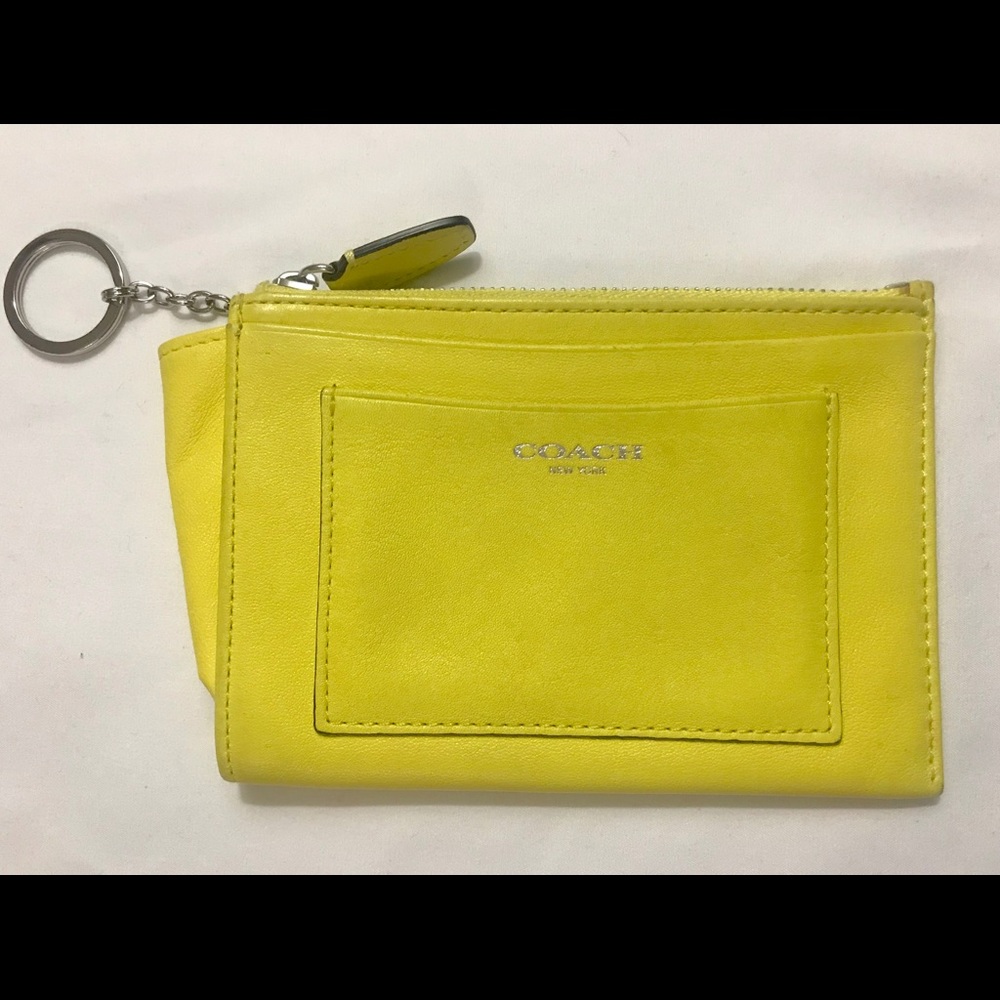 Coach Yellow Leather Wristlet